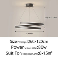 Lustre suspendu LED : Éclairage moderne pour la maison - Anneaux brossés | Marco Lucetti