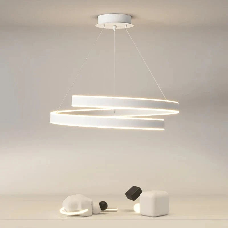 Lustre suspendu LED : Éclairage moderne pour la maison - Anneaux brossés | Marco Lucetti