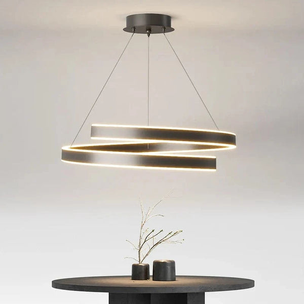 Lustre suspendu LED : Éclairage moderne pour la maison - Anneaux brossés | Marco Lucetti