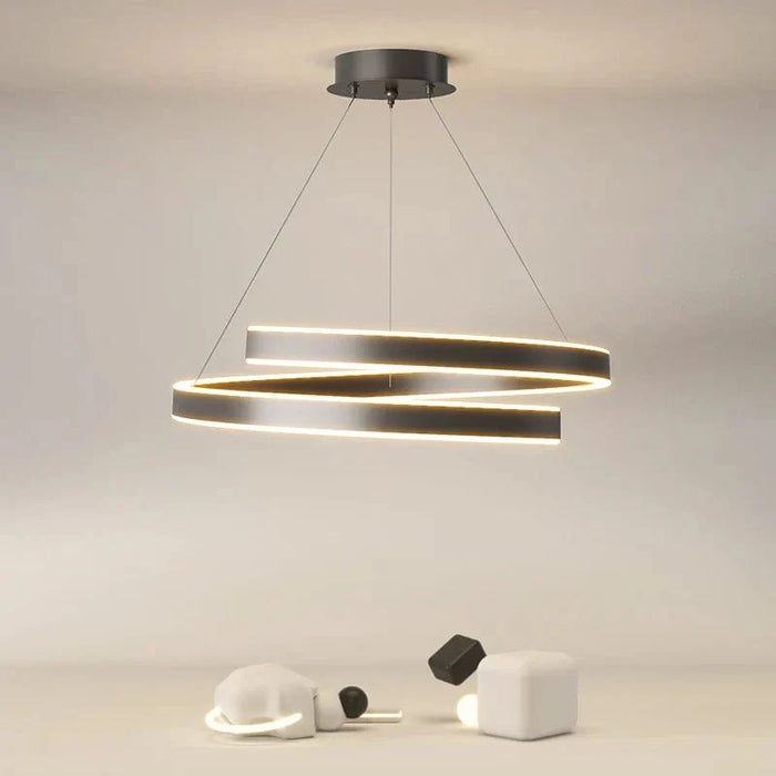 Lustre suspendu LED : Éclairage moderne pour la maison - Anneaux brossés | Marco Lucetti