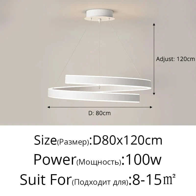 Lustre suspendu LED : Éclairage moderne pour la maison - Anneaux brossés | Marco Lucetti D80 Blanc / Lumière froide