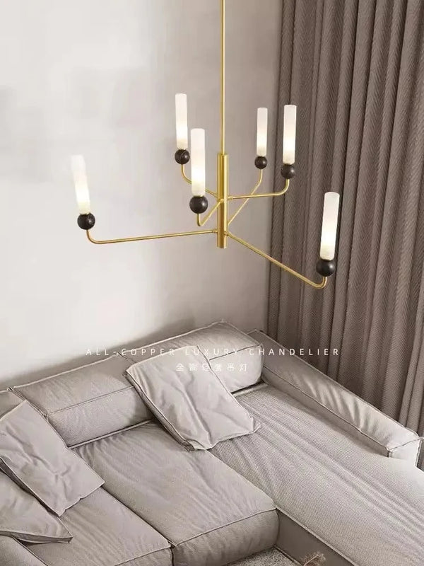 Lustre Suspendu LED Marbre Cuivre Vintage Luxe. | Marco Lucetti
