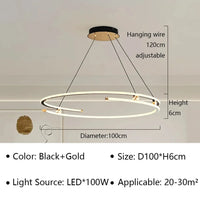 Lustre Suspendu LED Moderne pour Décoration Intérieure | Marco Lucetti D100CM / Blanc chaud-Pas de RC