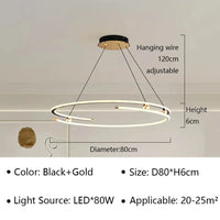 Lustre Suspendu LED Moderne pour Décoration Intérieure | Marco Lucetti D80CM / Blanc chaud-Pas de RC