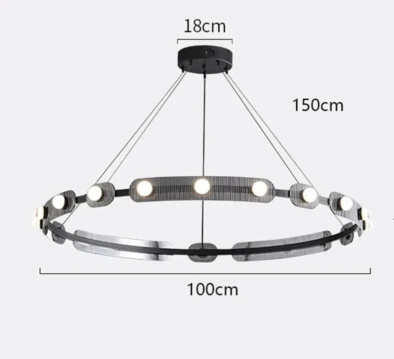Lustre Suspendu LED Moderne pour un Éclairage Intérieur Décoratif | Marco Lucetti Diamètre 100cm / Blanc chaud