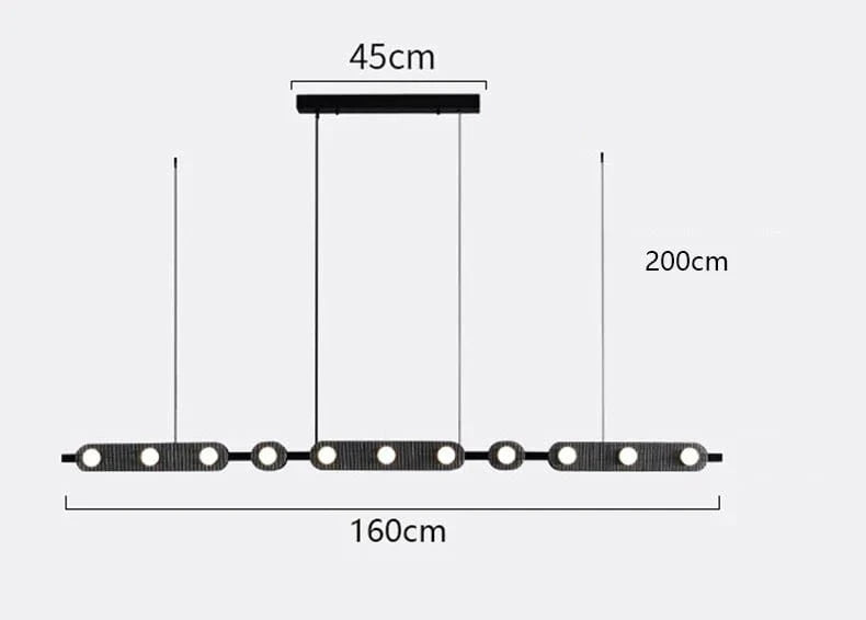 Lustre Suspendu LED Moderne pour un Éclairage Intérieur Décoratif | Marco Lucetti Longueur 160cm / Blanc chaud