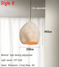 Lustre suspendu LED nordique Wabi Sabi pour salle à manger | Marco Lucetti B-38cm / Blanc froid