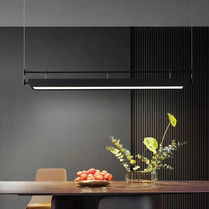 Lustre suspendu LED pour salle à manger moderne, noir et simple | Marco Lucetti