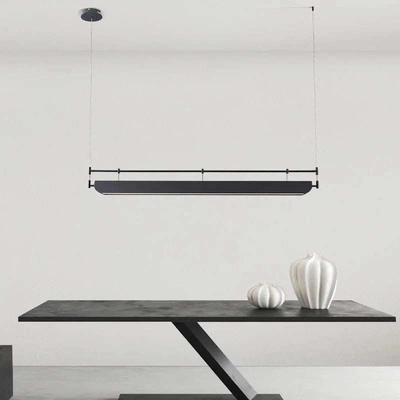 Lustre suspendu LED pour salle à manger moderne, noir et simple | Marco Lucetti