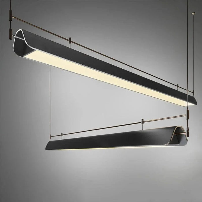 Lustre suspendu LED pour salle à manger moderne, noir et simple | Marco Lucetti