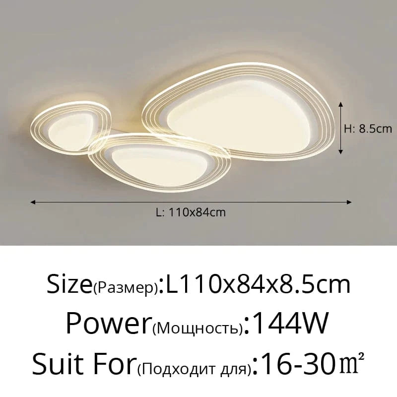 Lustre Suspendu Luxe pour Éclairage Intérieur et Décoration | Marco Lucetti 3 couleurs sans télécommande / Blanc C 110cm