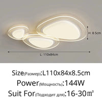 Lustre Suspendu Luxe pour Éclairage Intérieur et Décoration | Marco Lucetti 3 couleurs sans télécommande / Blanc C 110cm