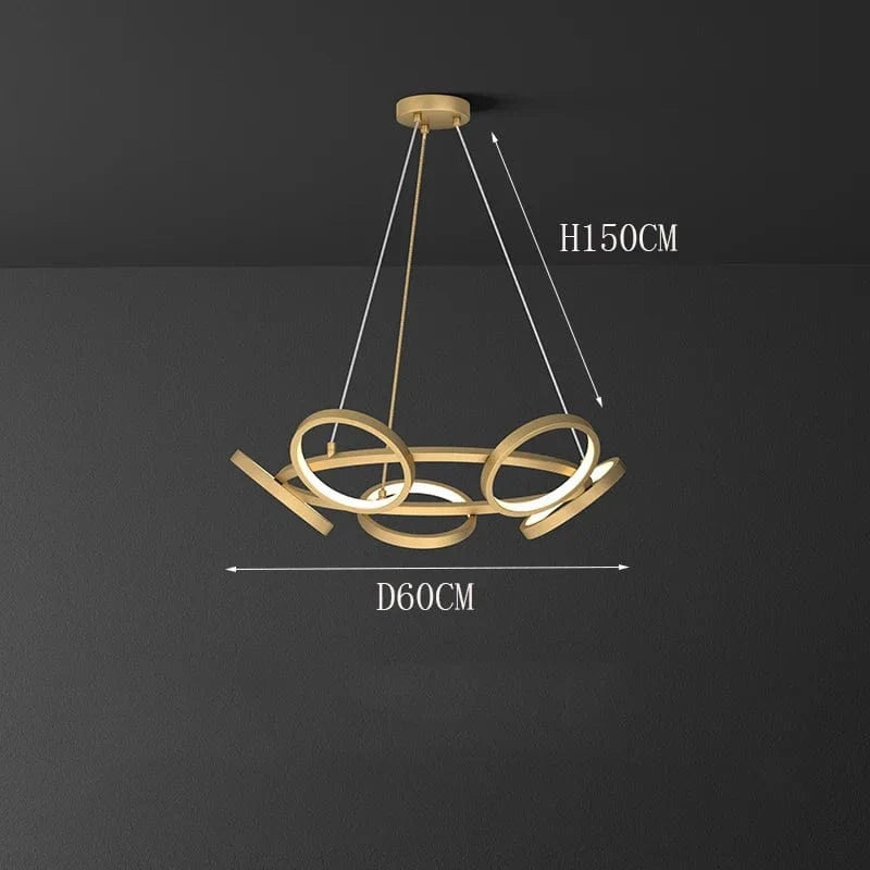 Lustre suspendu moderne pour salle à manger et salon | Marco Lucetti 5 têtes / Gradation à distance RC