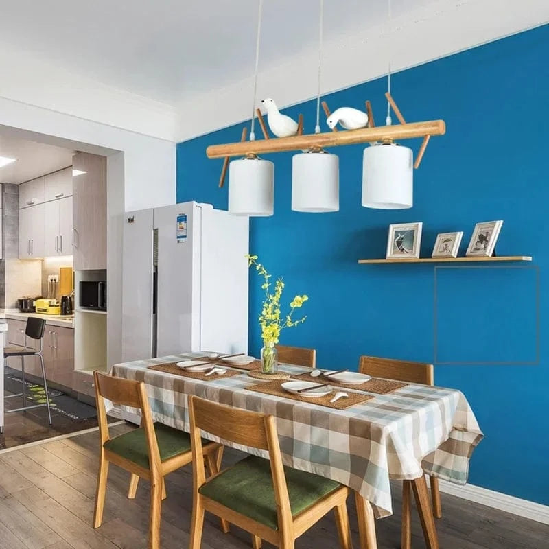 Lustre suspendu nordique en bois pour Table à manger îlot de cuisine créatif oiseau Led moderne Bar café arbres éclairage | Marco Lucetti