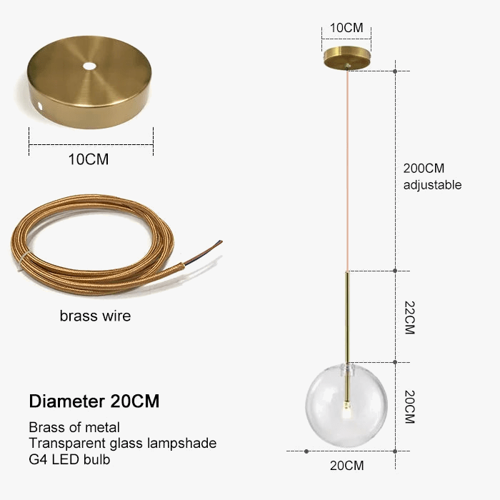 Lustre suspendu nordique en verre pour salle à manger et restaurant | Marco Lucetti