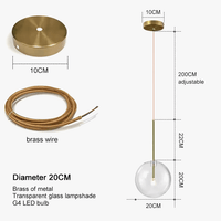 Lustre suspendu nordique en verre pour salle à manger et restaurant | Marco Lucetti