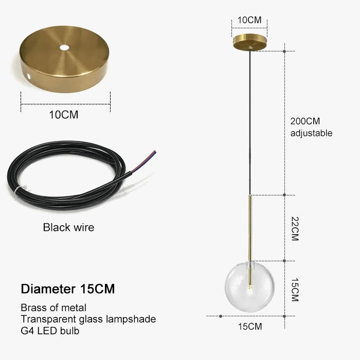 Lustre suspendu nordique en verre pour salle à manger et restaurant | Marco Lucetti