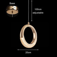 Lustre suspendu nordique moderne en acrylique doré à LED | Marco Lucetti PL058 20cm / Blanc froid