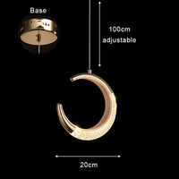 Lustre suspendu nordique moderne en acrylique doré à LED | Marco Lucetti PL078 / Blanc froid