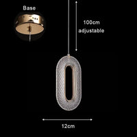 Lustre suspendu nordique moderne en acrylique doré à LED | Marco Lucetti PL079 / Blanc froid