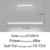 Lustre Suspendu pour Table à Manger - Éclairage d'Intérieur pour une Décoration Maison | Marco Lucetti A Blanc 100cm / Luminosité variable