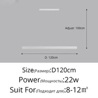 Lustre Suspendu pour Table à Manger - Éclairage d'Intérieur pour une Décoration Maison | Marco Lucetti B Blanc 120cm / Luminosité variable