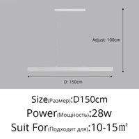 Lustre Suspendu pour Table à Manger - Éclairage d'Intérieur pour une Décoration Maison | Marco Lucetti B Blanc 150cm / Blanc chaud, pas de télécommande