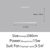 Lustre Suspendu pour Table à Manger - Éclairage d'Intérieur pour une Décoration Maison | Marco Lucetti B Blanc 80cm / Luminosité variable