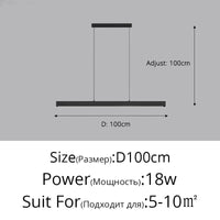 Lustre Suspendu pour Table à Manger - Éclairage d'Intérieur pour une Décoration Maison | Marco Lucetti B Noir 100cm / Blanc froid, pas de télécommande