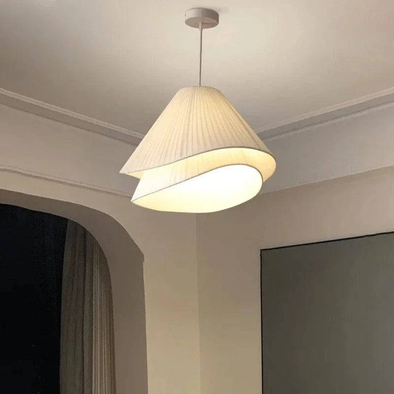 Lustre Suspendu SANDYHA Minimaliste Moderne en Tissu Crème | Marco Lucetti