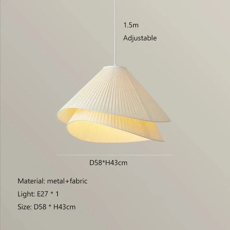 Lustre Suspendu SANDYHA Minimaliste Moderne en Tissu Crème | Marco Lucetti Beige D58cm / Lumière blanche