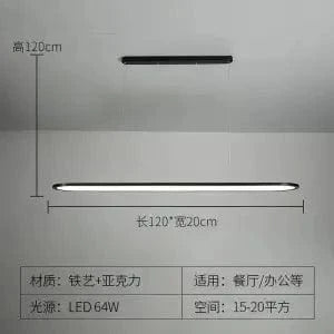 Lustre Suspension LED Design Minimaliste - Lumière Élégante | Marco Lucetti Noir 120 cm / Avec télécommande