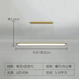 Lustre Suspension LED Design Minimaliste - Lumière Élégante | Marco Lucetti Or 60 cm / Blanc chaud