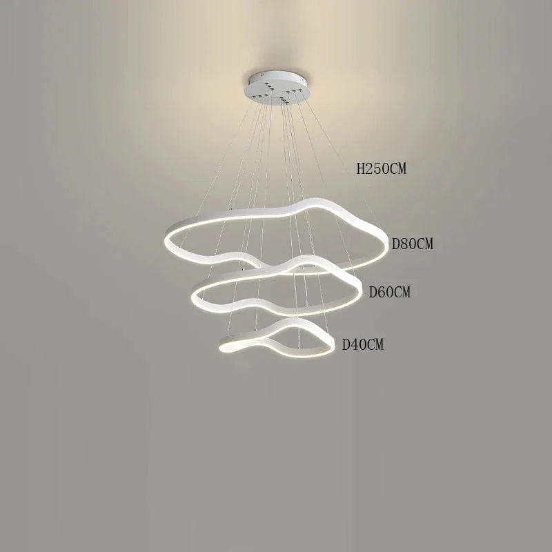 Lustre Suspension LED ModernoLight pour un Éclairage Intérieur Haut de Gamme | Marco Lucetti Blanc 3 anneaux / Blanc froid