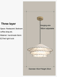 Lustre suspension LED nordique en tissu pour décoration intérieure | Marco Lucetti