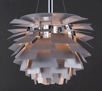 Lustre suspension LED Pinecone par le designer danois Louis | Marco Lucetti Argent Chrome / Diamètre60cm / Blanc chaud