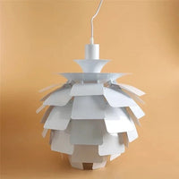 Lustre suspension LED Pinecone par le designer danois Louis | Marco Lucetti Tout blanc / Dia84cm / Lumière naturelle