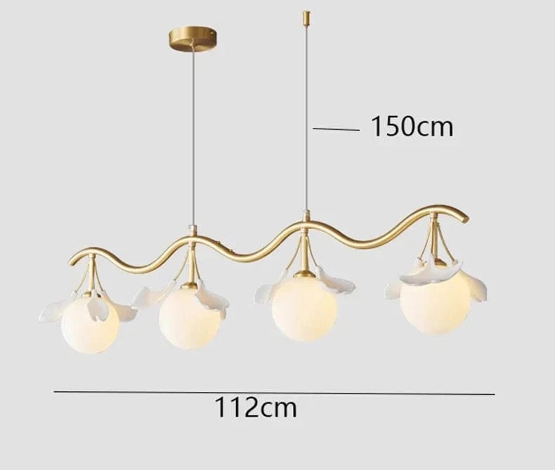 Lustre Suspension Nordique pour Éclairage Intérieur Salon - Style Design Scandinave | Marco Lucetti 4 têtes de long / APP avec RC à intensité variable