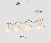 Lustre Suspension Nordique pour Éclairage Intérieur Salon - Style Design Scandinave | Marco Lucetti 4 têtes de long / APP avec RC à intensité variable