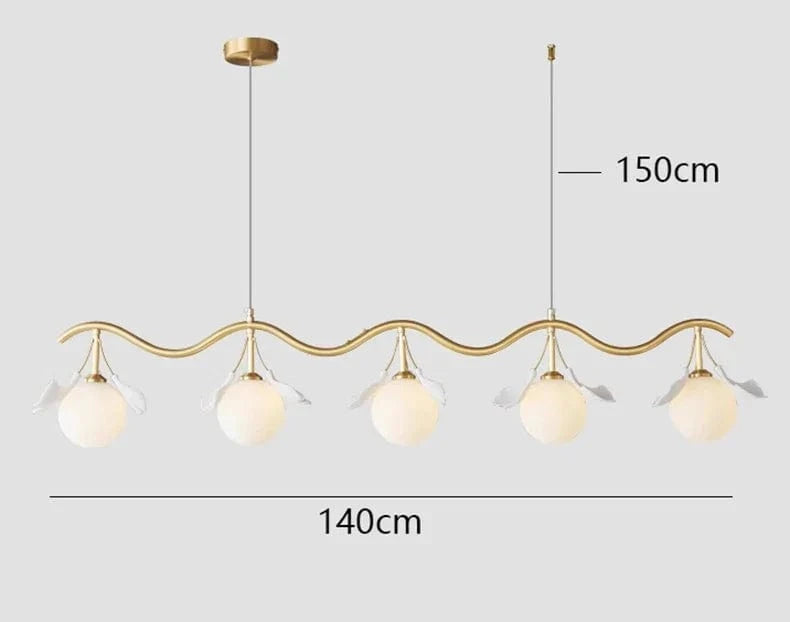 Lustre Suspension Nordique pour Éclairage Intérieur Salon - Style Design Scandinave | Marco Lucetti 5 têtes de long / Blanc froid