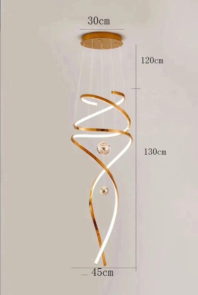 Lustre Suspension Nordique pour un Éclairage Intérieur de Salon | Marco Lucetti Hauteur de la lampe 130cm / Blanc chaud