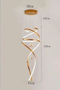 Lustre Suspension Nordique pour un Éclairage Intérieur de Salon | Marco Lucetti Hauteur de la lampe 130cm / Blanc chaud