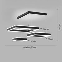 Lustre Suspension Nordique pour une Décoration Intérieure Lumineuse du Salon | Marco Lucetti 40 60 80cm / Noir / Blanc chaud