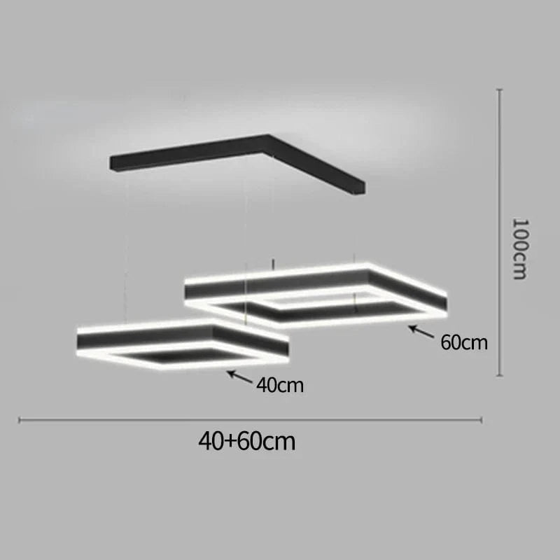 Lustre Suspension Nordique pour une Décoration Intérieure Lumineuse du Salon | Marco Lucetti 40 60cm / Noir / APP avec RC à intensité variable