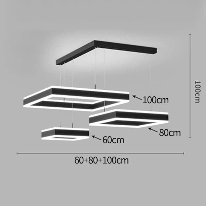 Lustre Suspension Nordique pour une Décoration Intérieure Lumineuse du Salon | Marco Lucetti 60 80 100cm / Noir / Blanc chaud