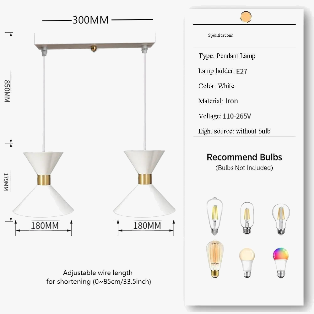 Lustre à tête  pour table à manger au design minimaliste