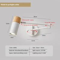 Lustre télescopique en bois oscillant pour une décoration intérieure design | Marco Lucetti WL524 24cm / Blanc froid