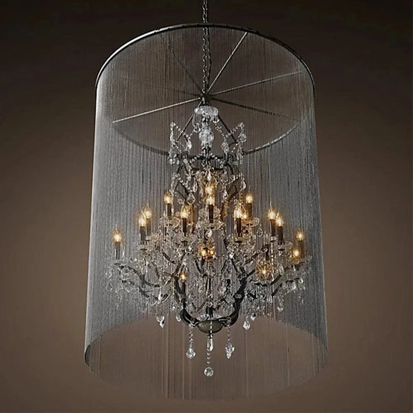 Lustre Traditionnel à Éclairage LED et Cristaux Fumés Luxueux | Marco Lucetti