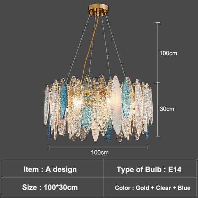 Lustre Valentina Luxury Glass Co. | Marco Lucetti A - 100cm - Blue / Chaude