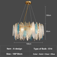 Lustre Valentina Luxury Glass Co. | Marco Lucetti A - 100cm - Blue / Chaude